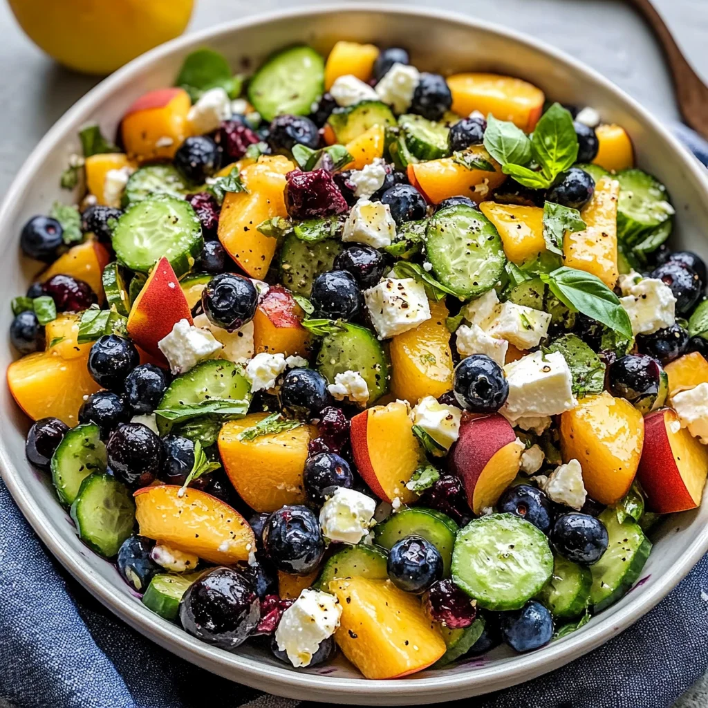 Blueberry Peach Feta Salad