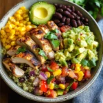 Grilled Chicken Burrito Bowls with Avocado Salsa