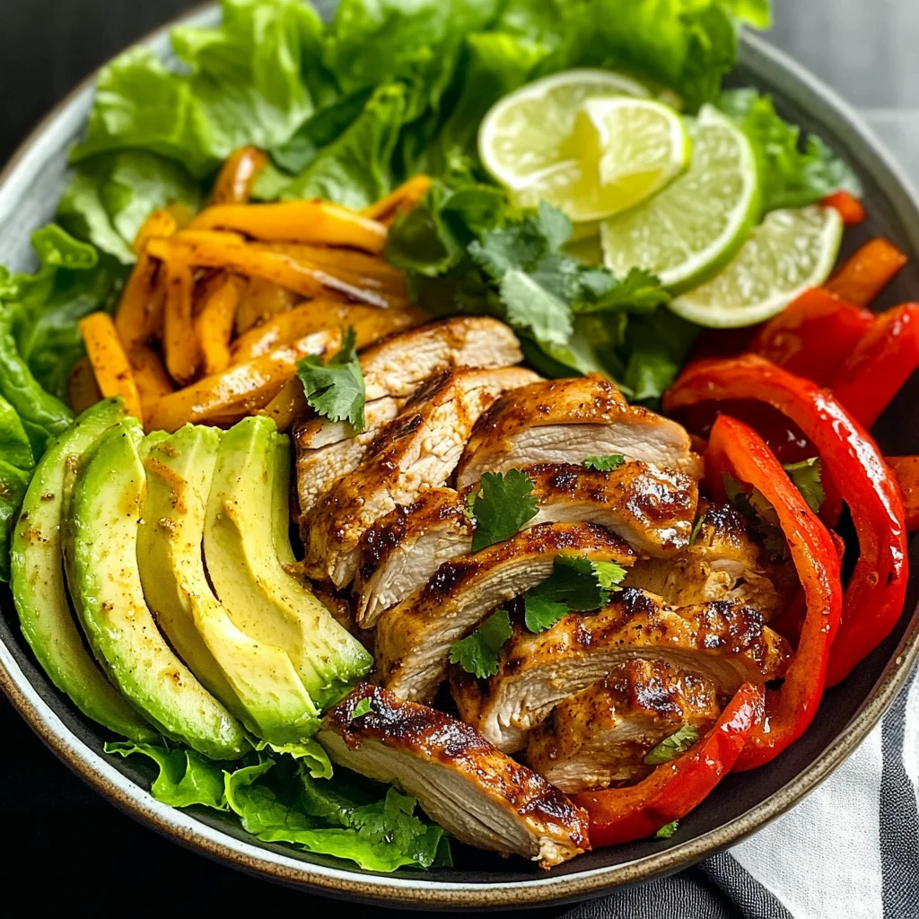Grilled Chili Lime Chicken Fajita Salad