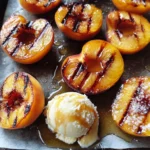 Grilled Peaches with Vanilla Ice Cream