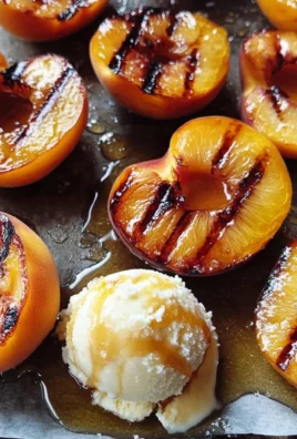 Grilled Peaches with Vanilla Ice Cream