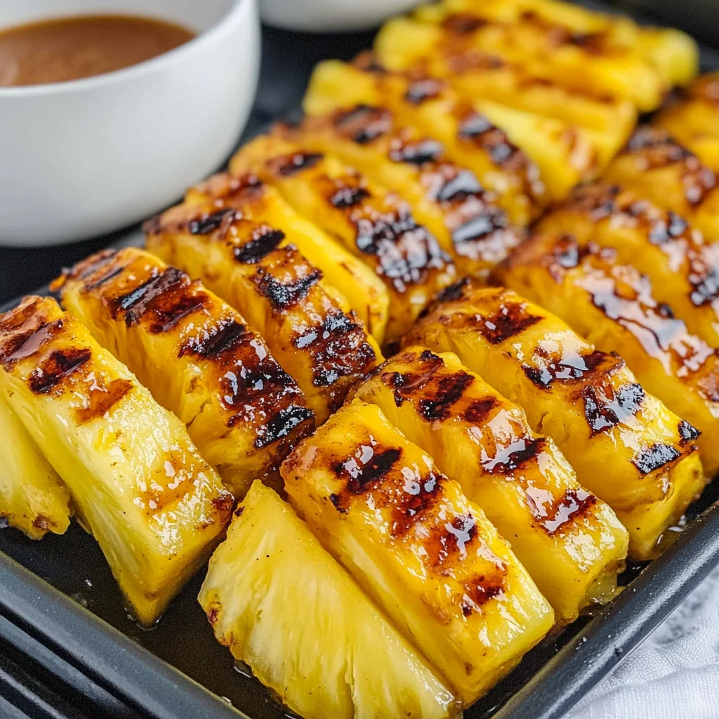 Grilled Pinapple with Cinnamon Honey Drizzle