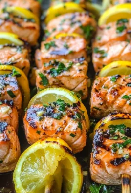 Grilled Salmon Skewers with Garlic and Dijon