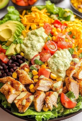 Loaded Chicken Taco Salad with Creamy Lime-Cilantro Dressing