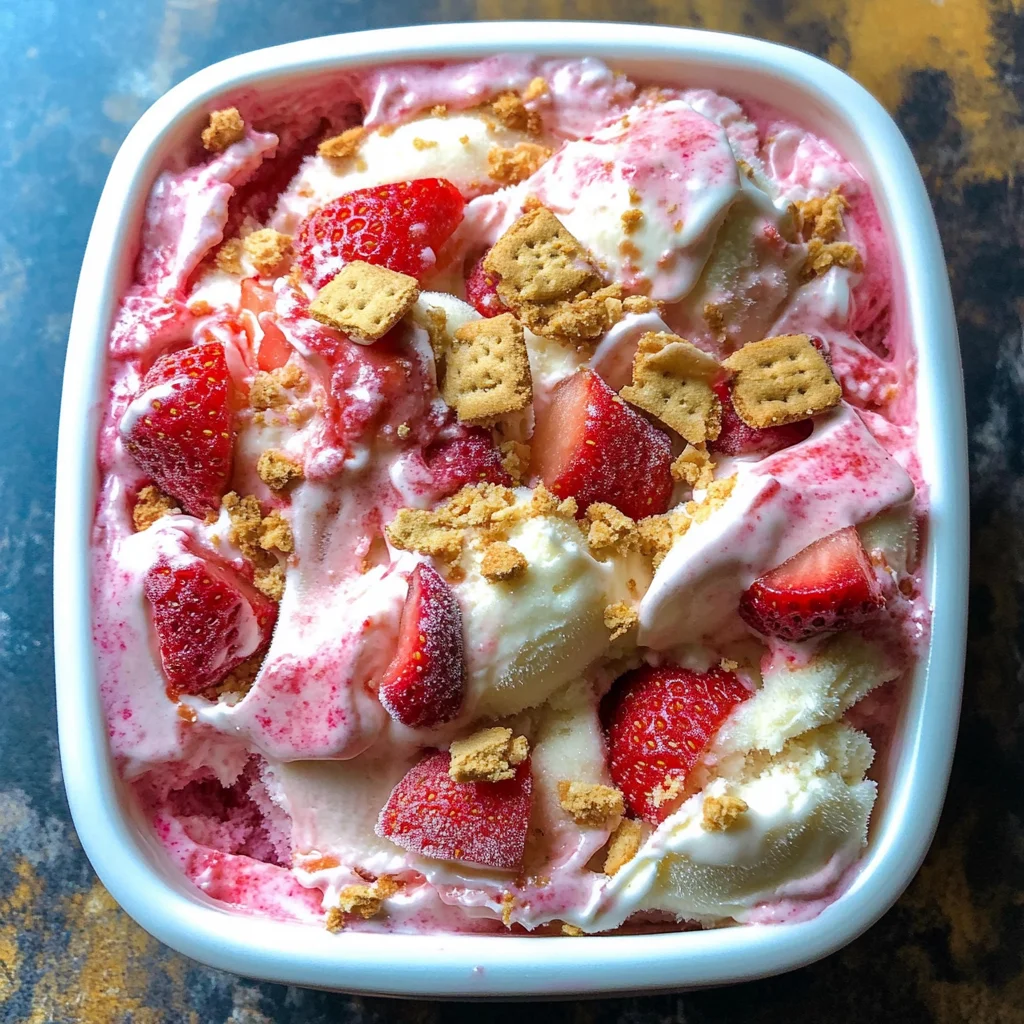 No-Churn Strawberry Cheesecake Ice Cream