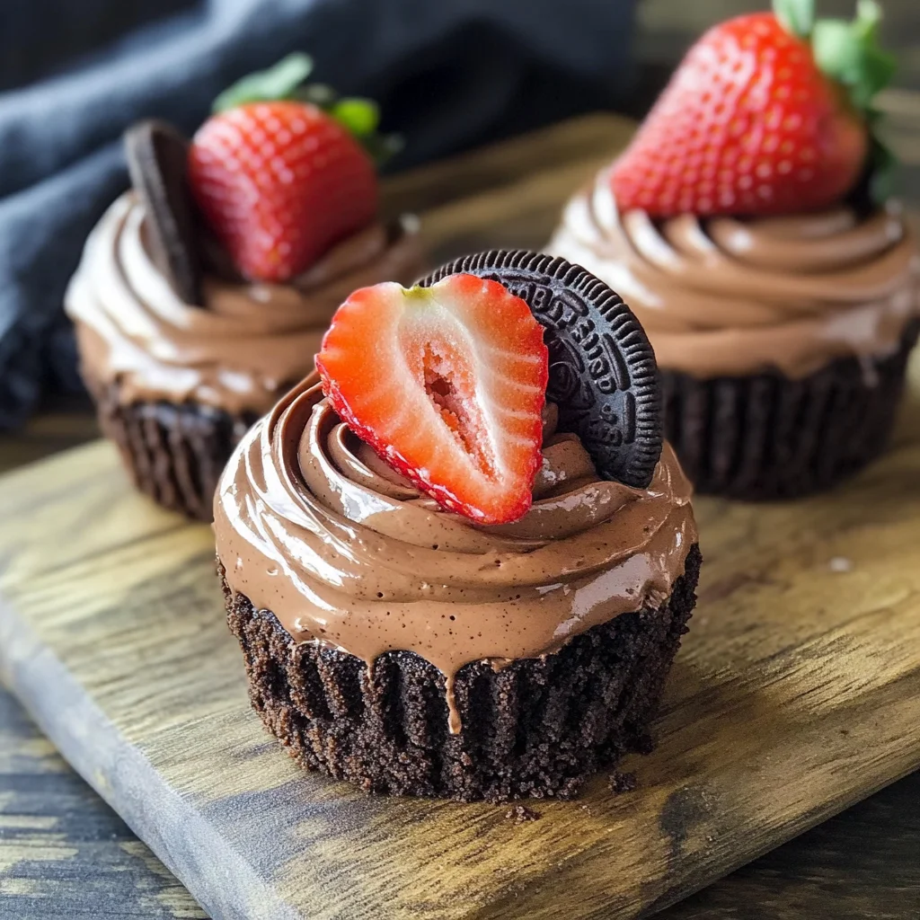 No Bake Mini Chocolate Cheesecakes