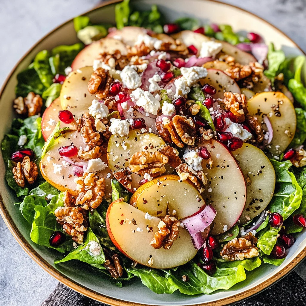 Pear Salad with Creamy Pomegranate Dressing