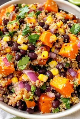 Roasted Sweet Potato Black Bean Quinoa Salad recipe