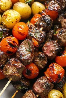 Rosemary Garlic Steak Kebabs