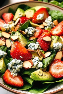 Strawberry Avocado Spinach Salad with Poppyseed Dressing