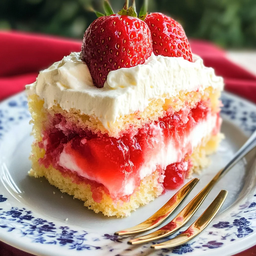 Strawberry Jello Poke Cake