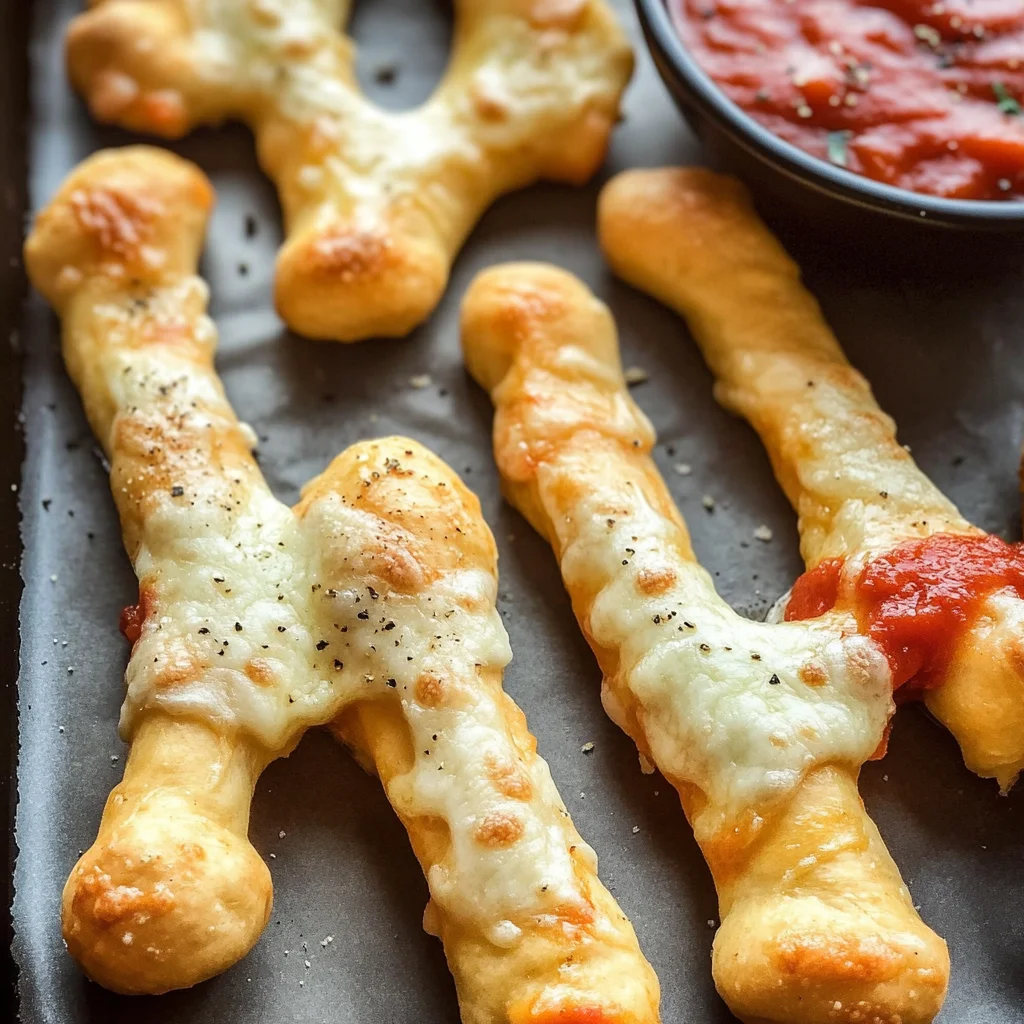 Cheesy Halloween Breadstick Bones
