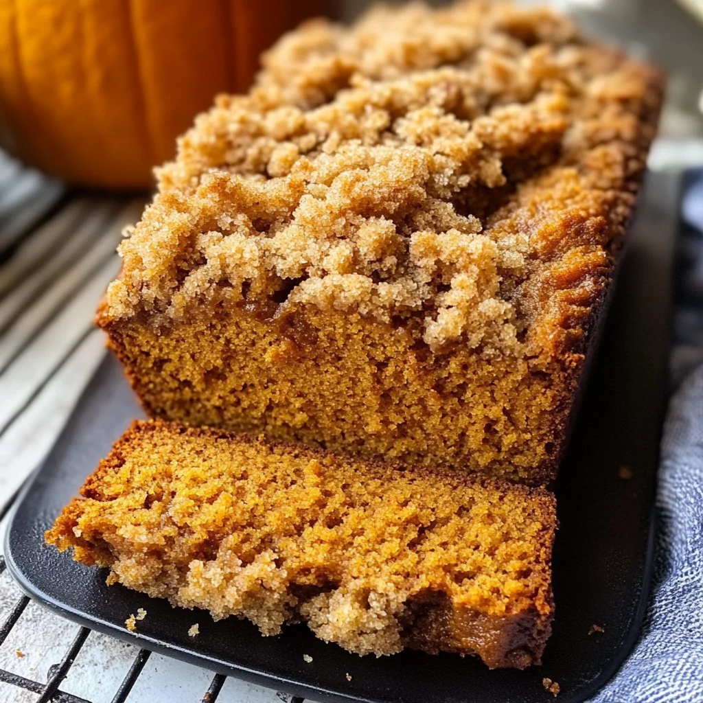 Easy Pumpkin Bread with Crumb Topping