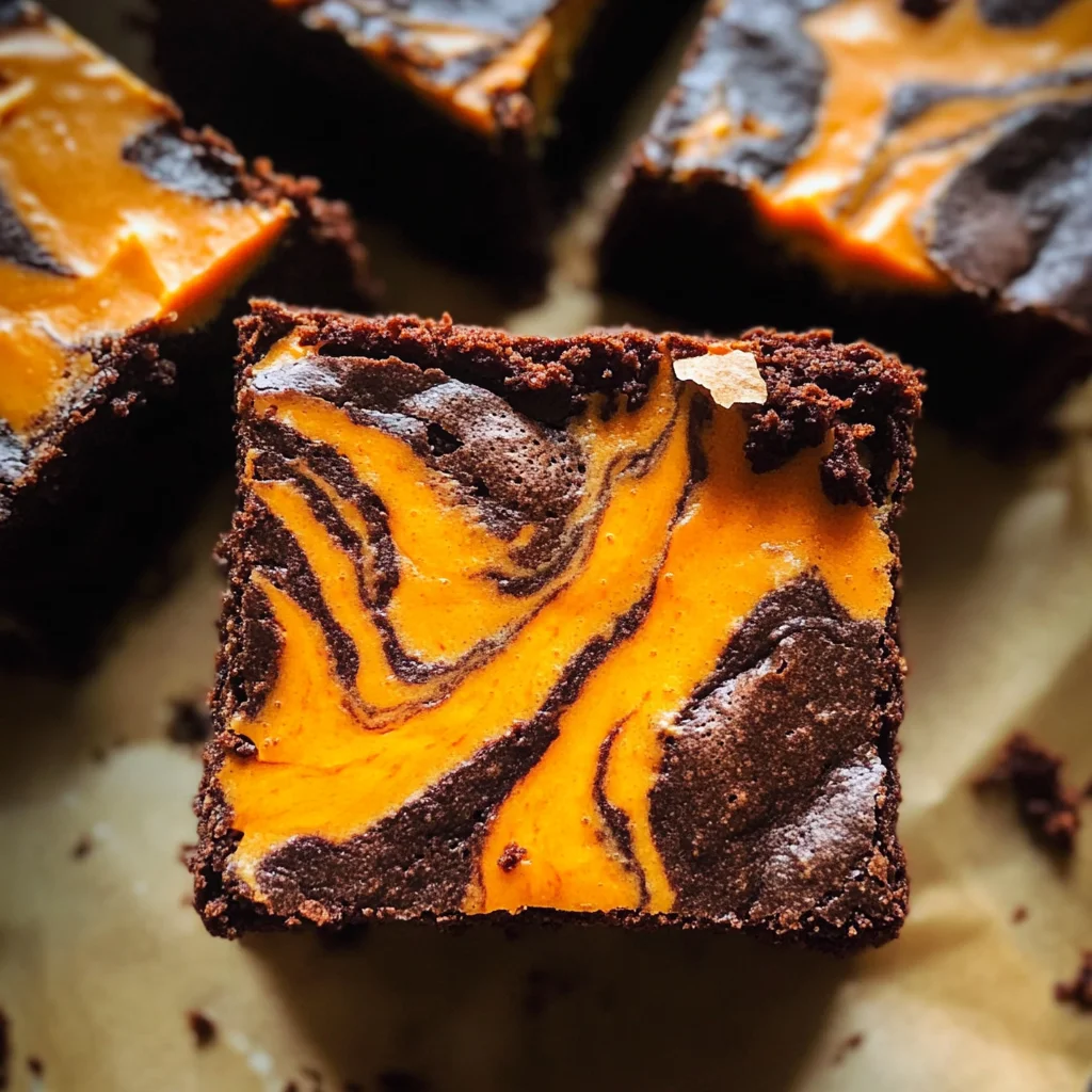 Halloween Cream Cheese Swirl Brownies