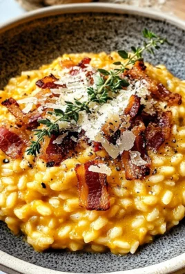 Pumpkin Risotto with Turkey Bacon & Parmesan