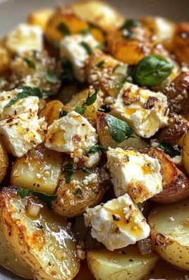 Roasted Potatoes with Baked Feta and Garlic