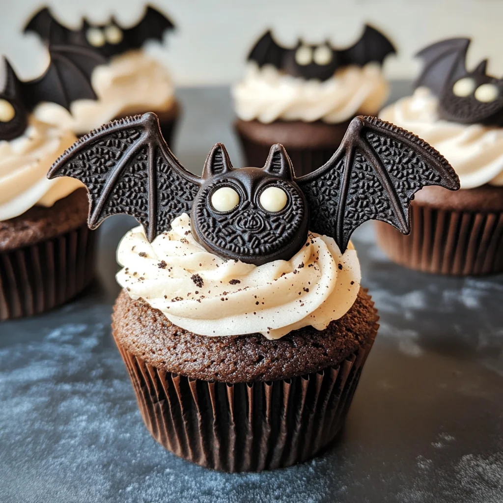 Vegan Oreo Bat Cupcakes