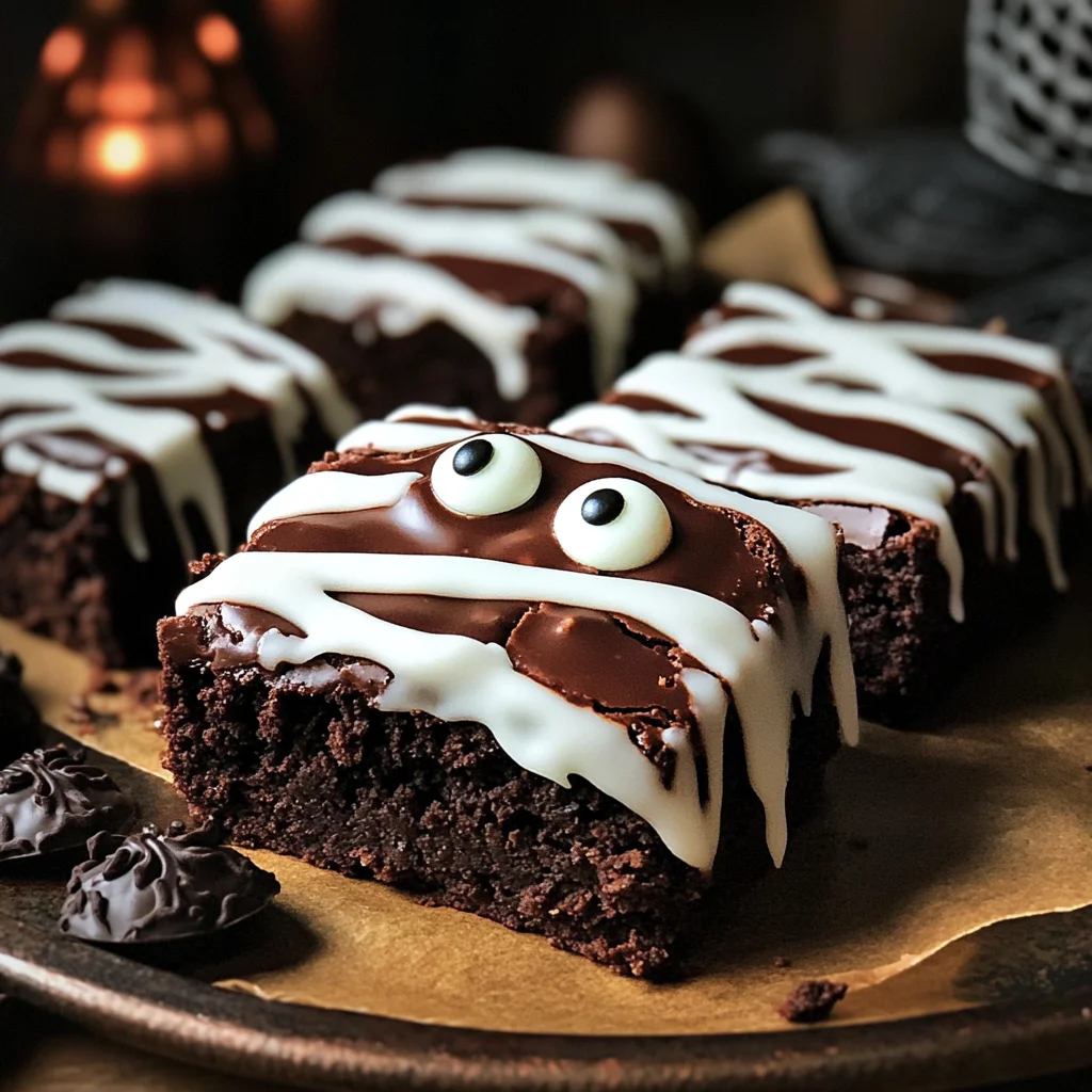 spooky mummy brownies