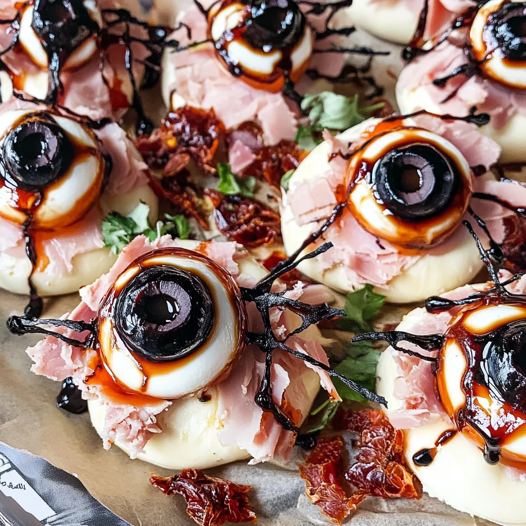 Halloween Antipasto Eyeballs Appetizer