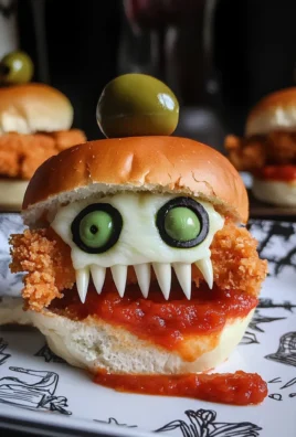Halloween Chicken Parm Sliders