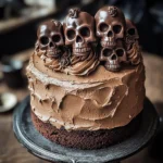High Altitude Ginger Chocolate Skull Cake for Halloween