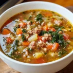 Italian Vegetable Soup with Spicy Sausage