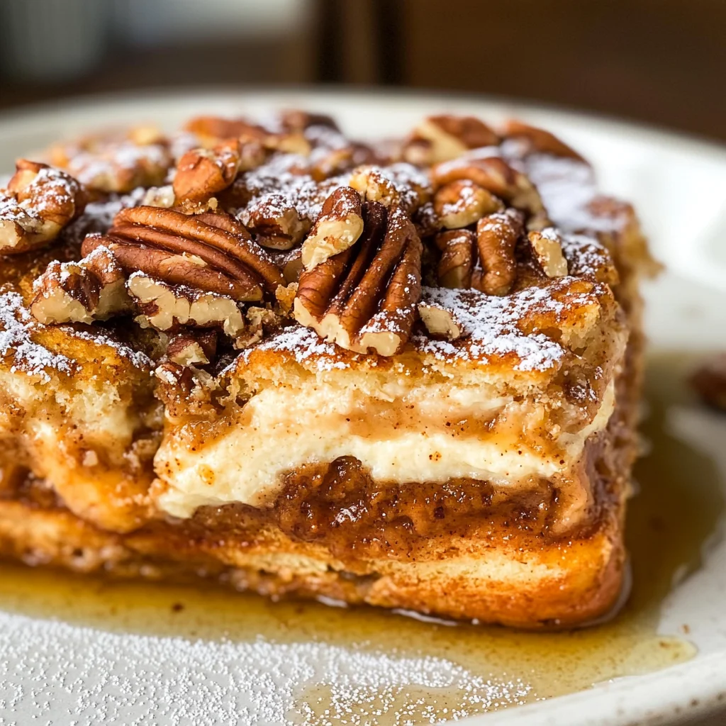 Pumpkin French Toast Bake with Cream Cheese Filling