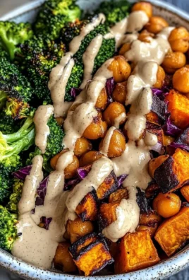 Roasted Veggie & Chickpea Bowls with Maple Dijon Tahini Dressing