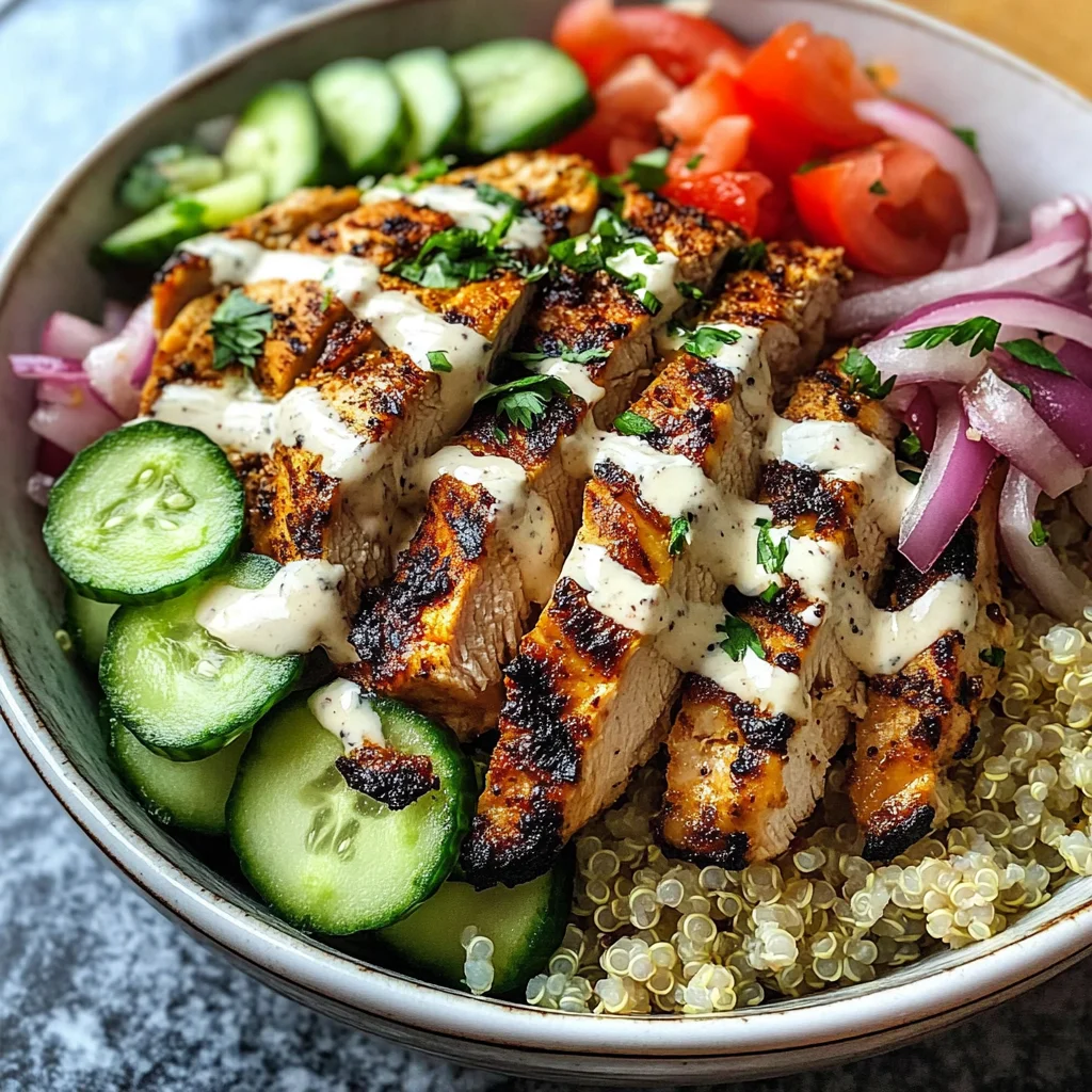 Savor 2-Hour Grilled Chicken Shawarma Bowls with Creamy Garlic Sauce