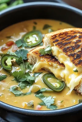 Spicy Jalapeño Popper Soup with Grilled Cheese Dippers