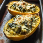 Spinach and Artichoke Stuffed Spaghetti Squash