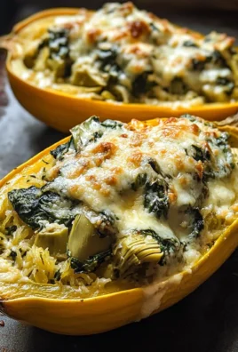 Spinach and Artichoke Stuffed Spaghetti Squash