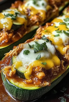 Sticky BBQ Chicken Zucchini Boats