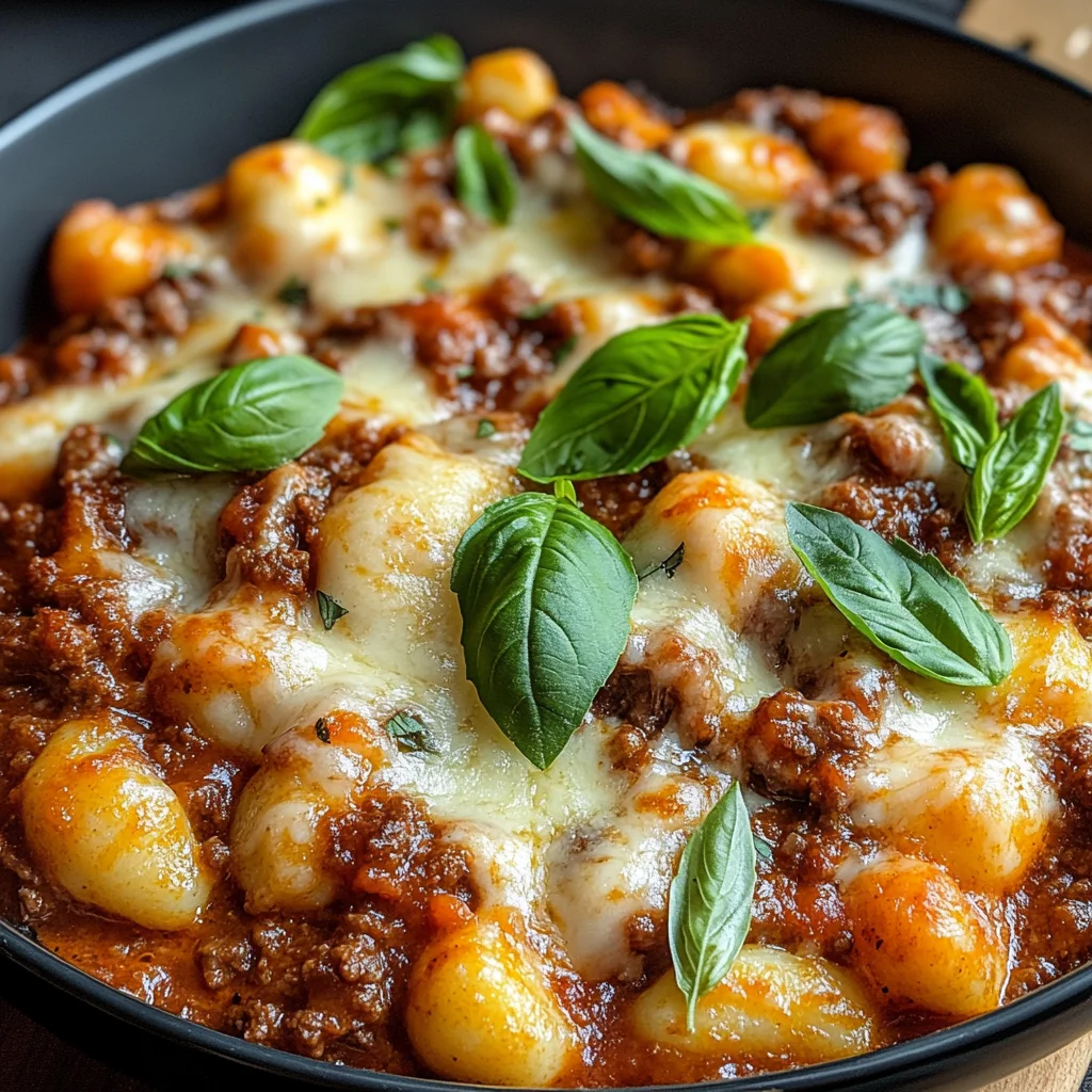 Cheesy Bolognese Gnocchi Bake
