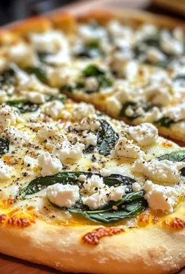 Greek Roasted Garlic Spinach White Pizza