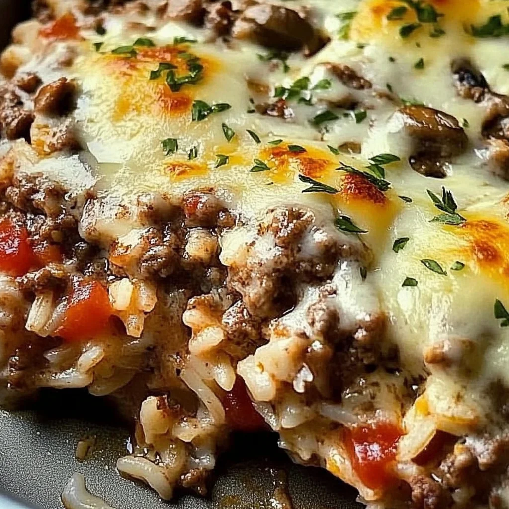 Cheesy Hamburger Rice Casserole