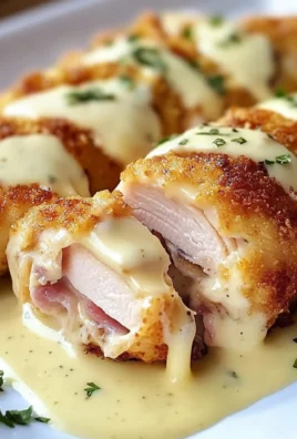 Chicken Cordon Bleu with Swiss Cheese Sauce is delicious.