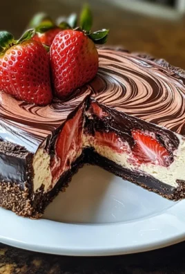 Chocolate Strawberry Swirl Cheesecake