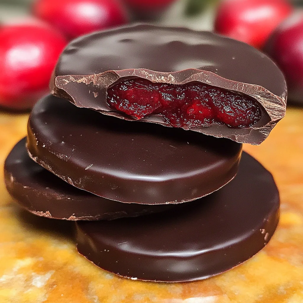 Dark Chocolate Covered Cranberry Sauce Bites
