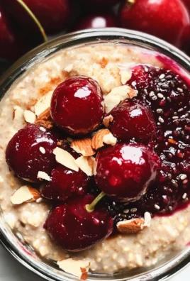 Healthy Overnight Oats with Cherry Chia Seed Jam
