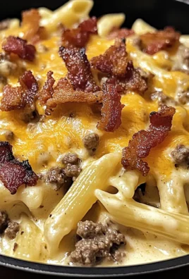 Loaded Bacon Cheeseburger Alfredo Pasta