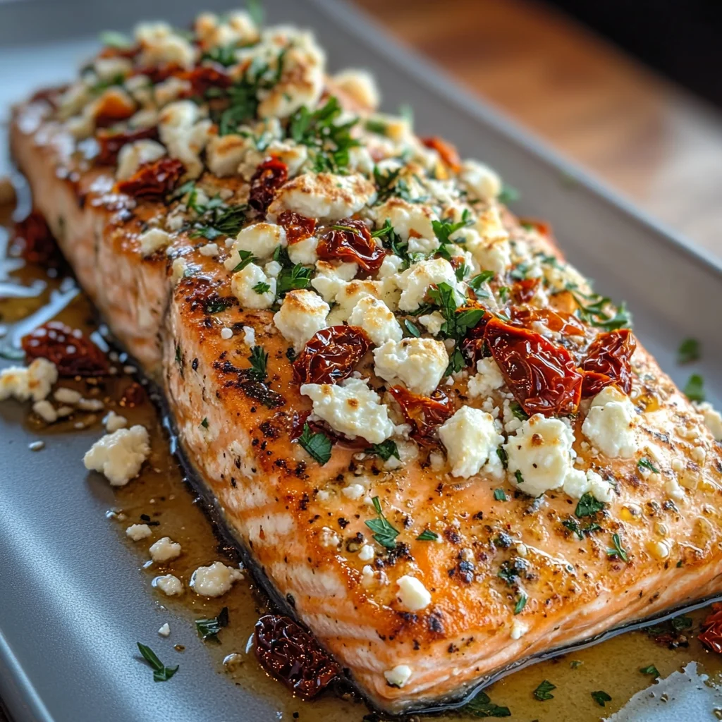Mediterranean Baked Salmon With Feta & Sun-dried Tomatoes