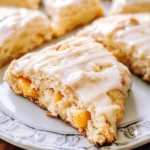 Peach Pie Scones with a Vanilla Glaze
