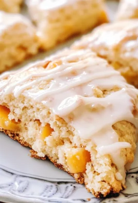 Peach Pie Scones with a Vanilla Glaze
