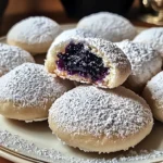 Blueberry-Filled Almond Snowball Cookies
