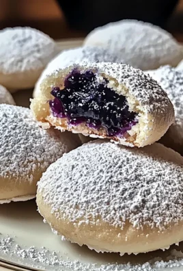 Blueberry-Filled Almond Snowball Cookies