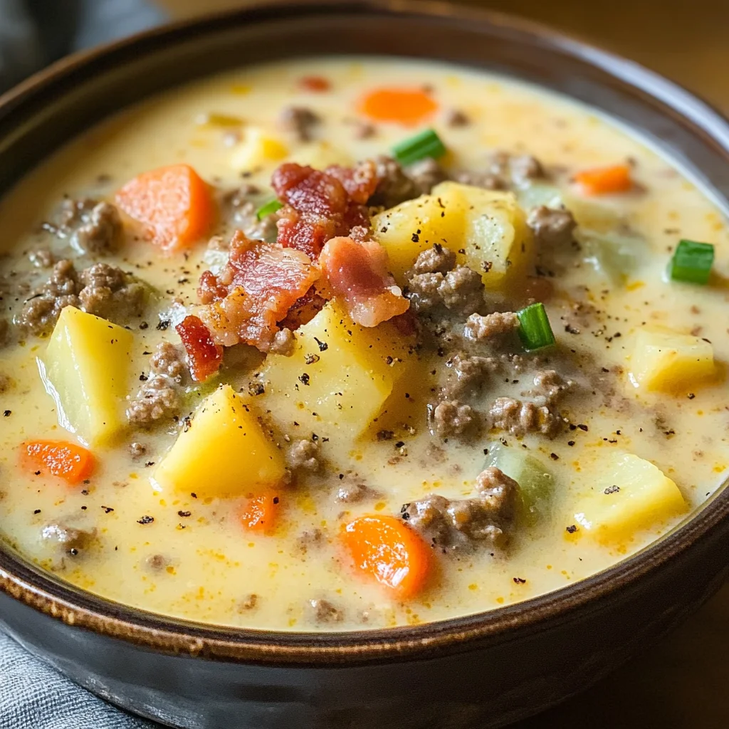 Crockpot Cheeseburger Soup