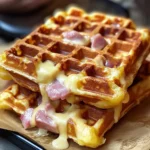 Gaufres croustillantes au jambon et au fromage