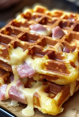 Gaufres croustillantes au jambon et au fromage