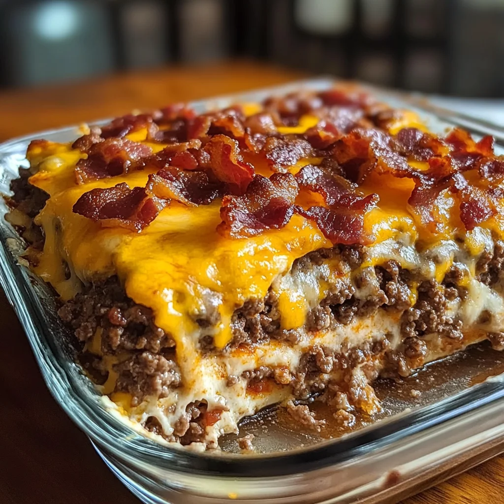 Low-Carb Bacon Cheeseburger Casserole – Easy Keto Family Dinner